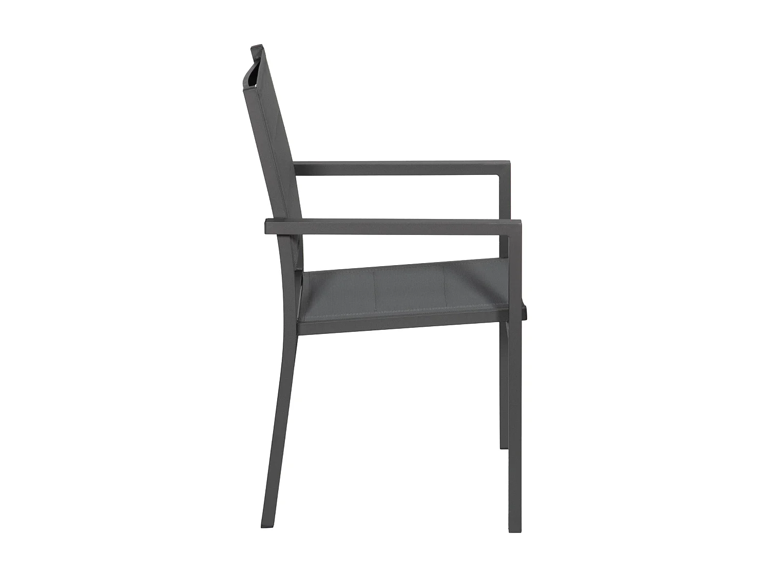 Lot de 6 chaises rembourrées en aluminium anthracite - textilène gris - HAPPY GARDEN