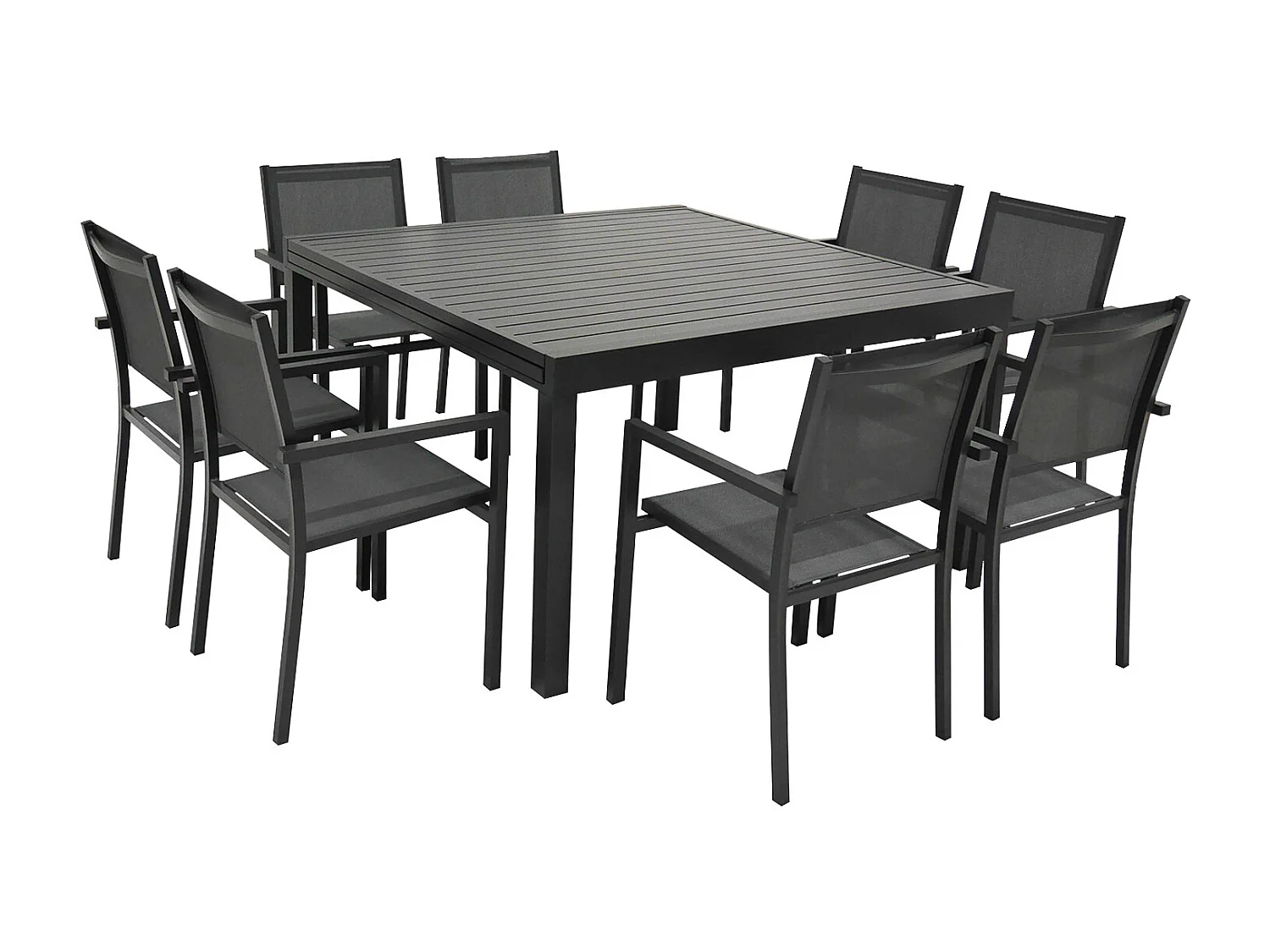 VENEZIA Conjunto de móveis extensíveis de jardinagem em cinzento 140/200 - antracite de alumínio