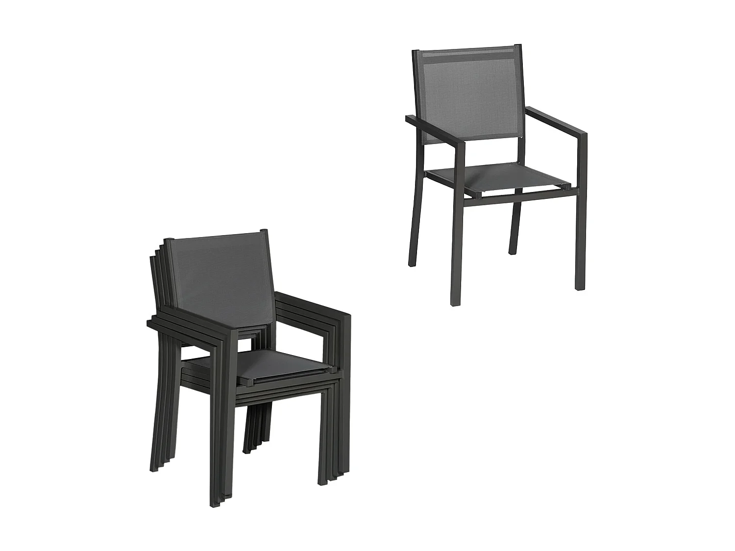 VENEZIA Uitschuifbare tuinset grijs textilene 140/200 - aluminium antraciet