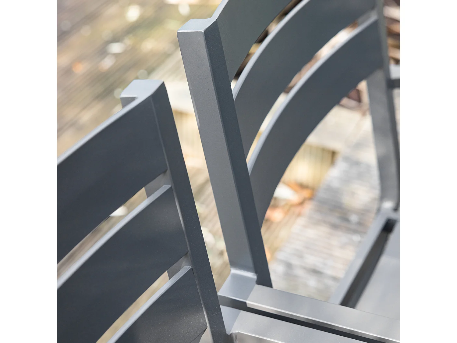 Salon de jardin extensible 10 places de 180/300cm aluminium anthracite VENEZIA - HAPPY GARDEN