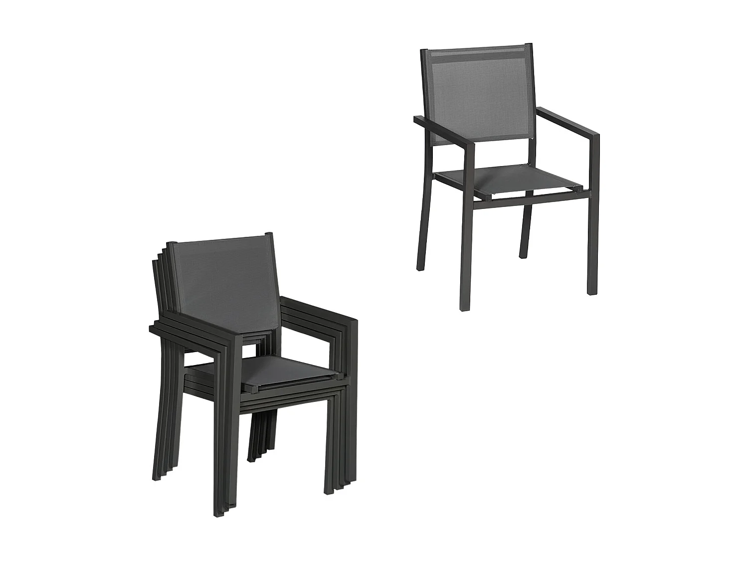 VENEZIA Verlengbare tuinset 180/300 in grijs textilene 10 zitplaatsen - aluminium antraciet