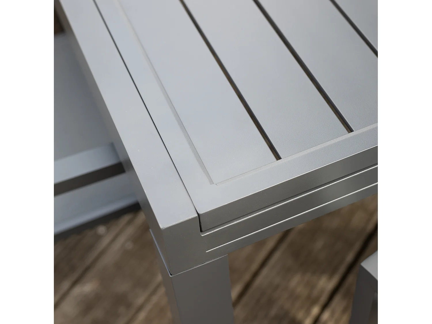 Salon de jardin extensible 10 places de 180/300cm en textilène gris - aluminium anthracite VENEZIA - HAPPY GARDEN