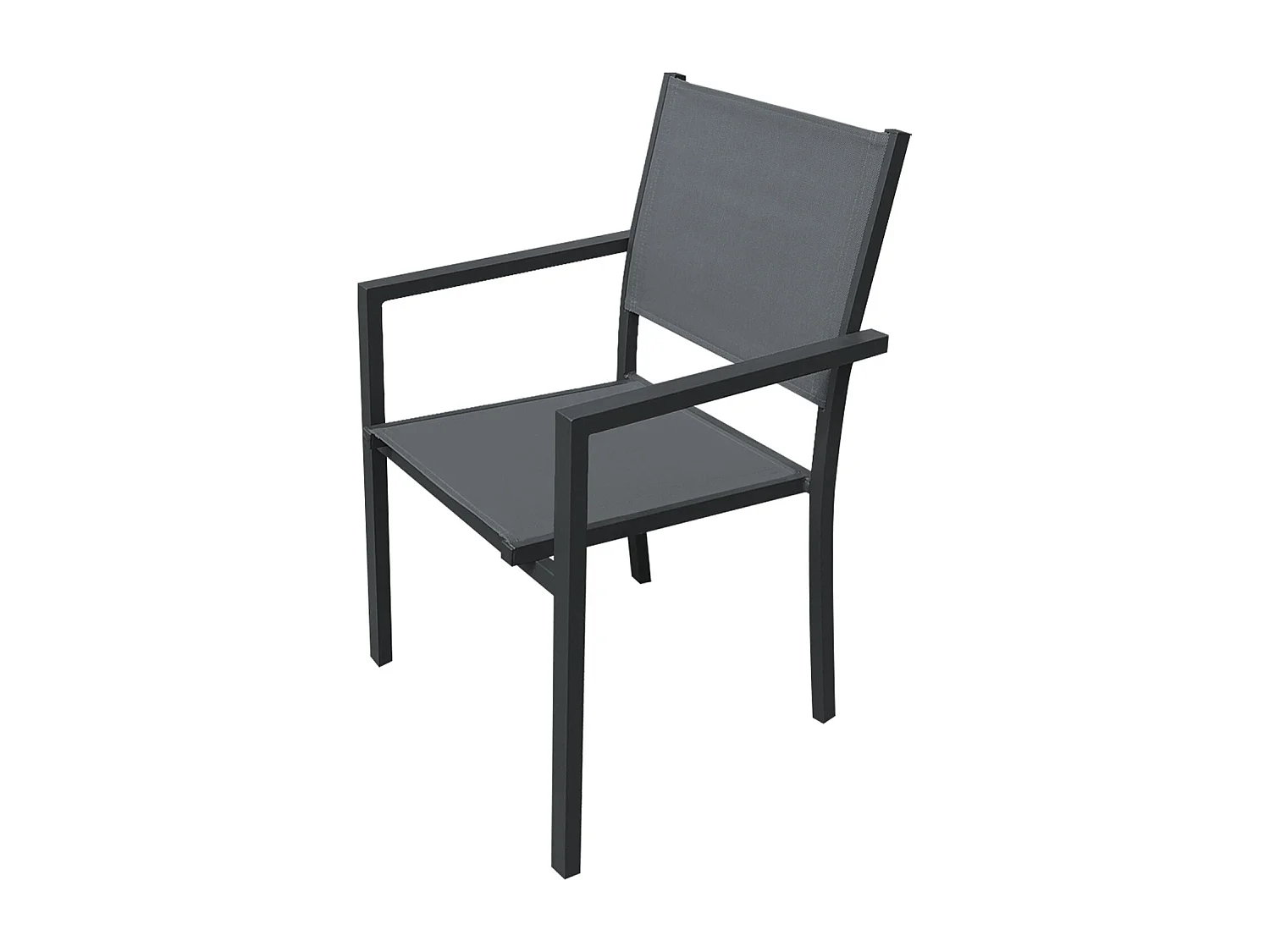 BERGAMO grijs textilene tuinset 4 zitplaatsen - aluminium antraciet