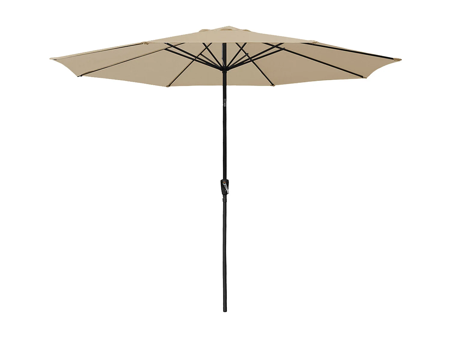 Parasol droit HAPUNA rond 3,30m de diamètre beige - HAPPY GARDEN