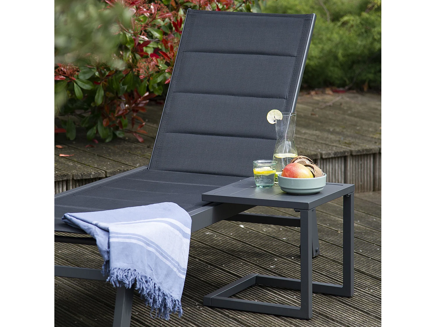 Mesa auxiliar BARBADOS aluminio gris antracita