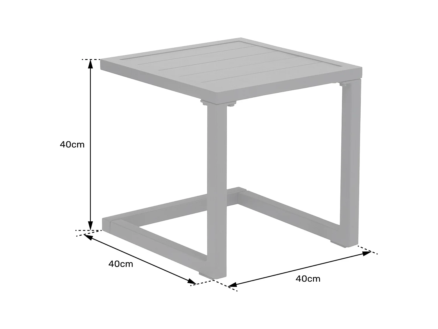 BARBADOS bijzettafel in antracietgrijs aluminium