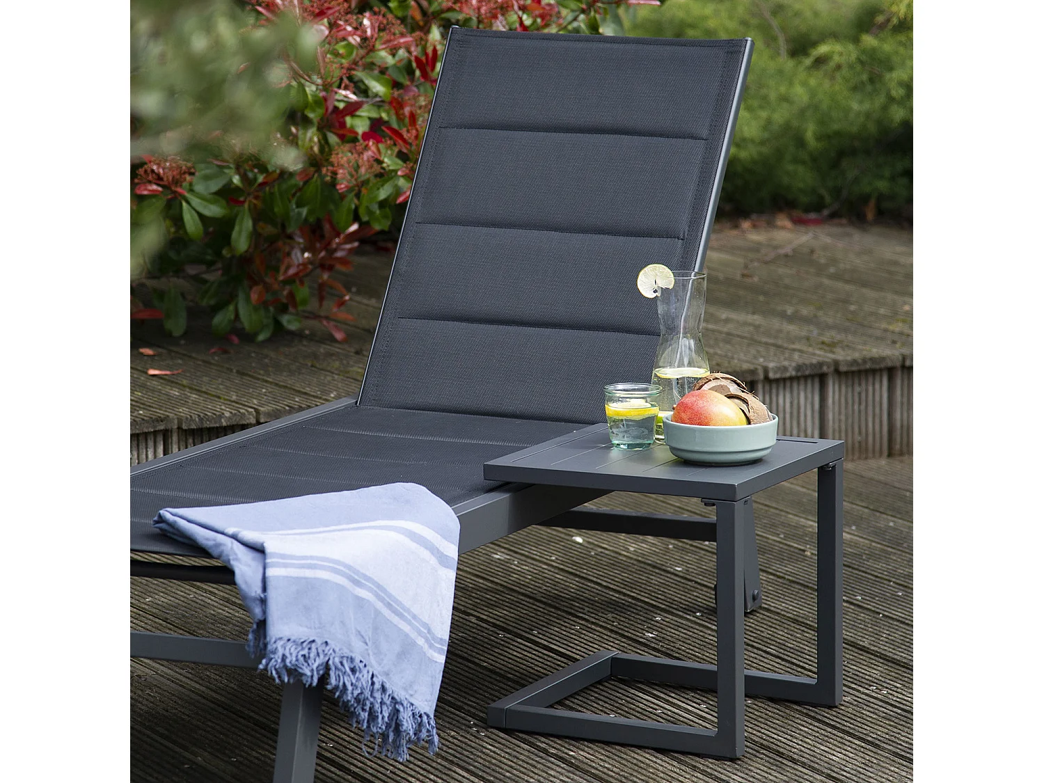 Tavolino BARBADOS in alluminio grigio antracite