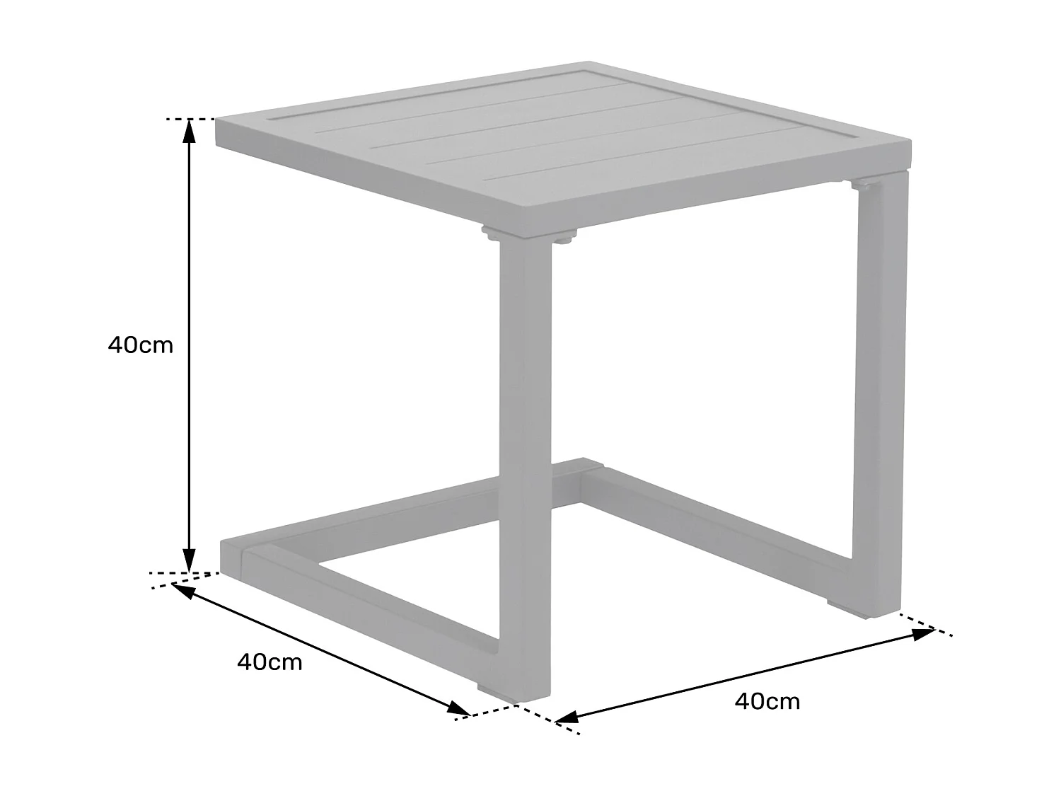 BARBADOS bijzettafel in antracietgrijs aluminium