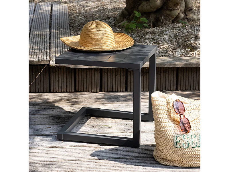 Tavolino BARBADOS in alluminio grigio antracite