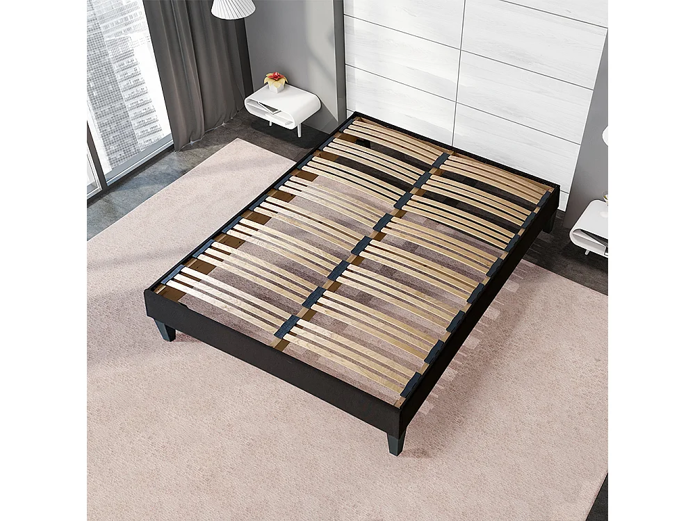 Sommier en Kit Tissu Gris - 180 x 200 cm