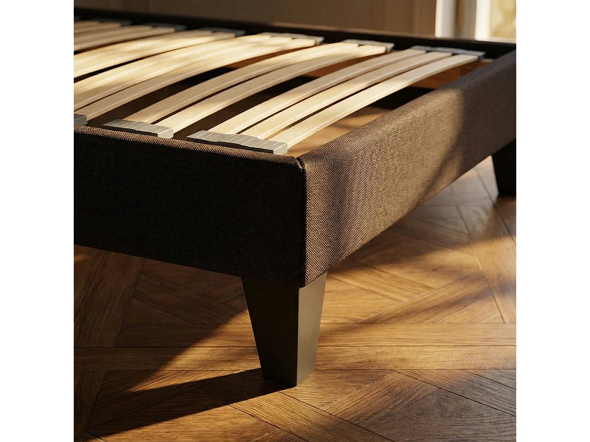 Sommier en kit en kit tissu gris anthracite - 160x200 cm