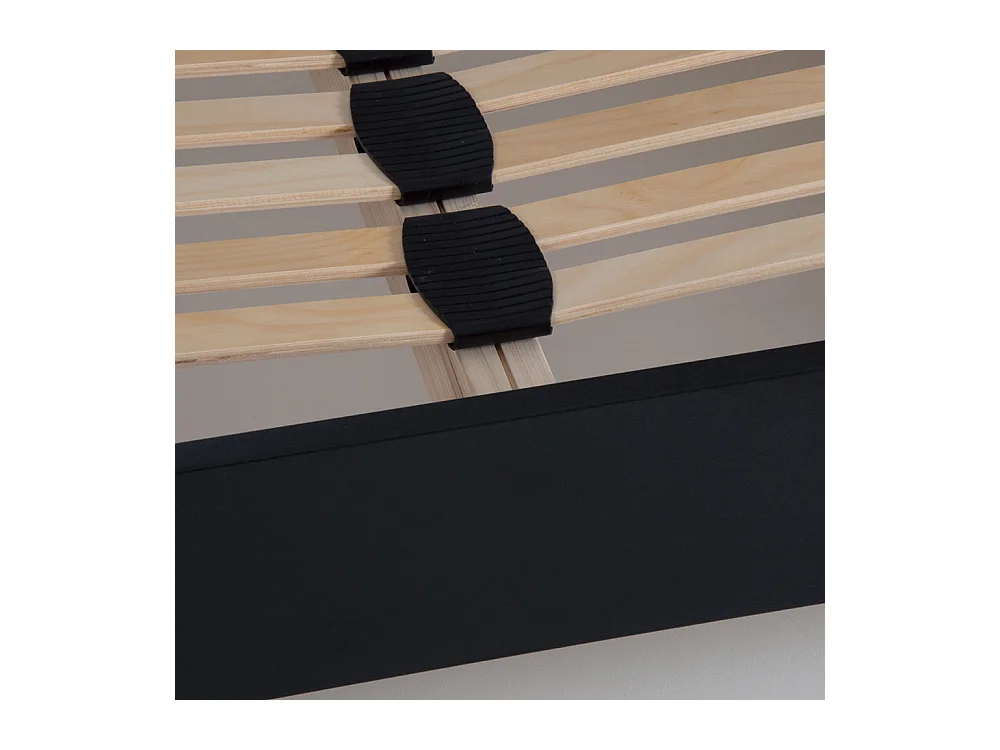 Sommier à lattes en KIT- Bois - Couleur noire 160x200 CM