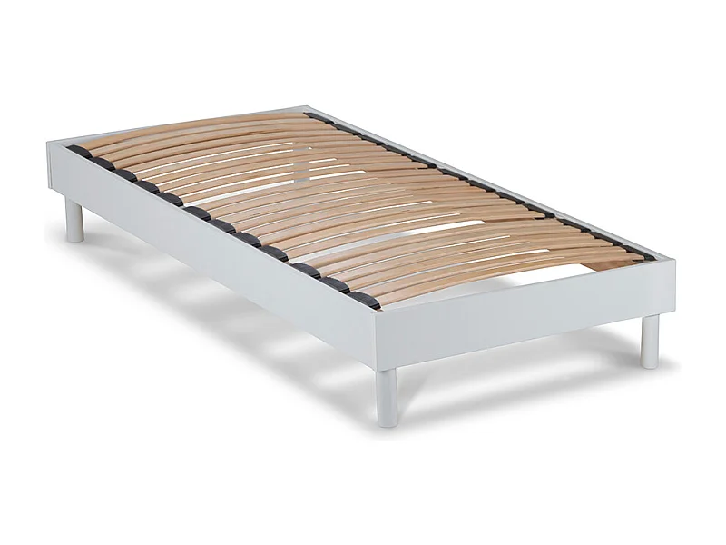 Sommier à lattes en KIT- Bois - Couleur blanche - 90x190 CM