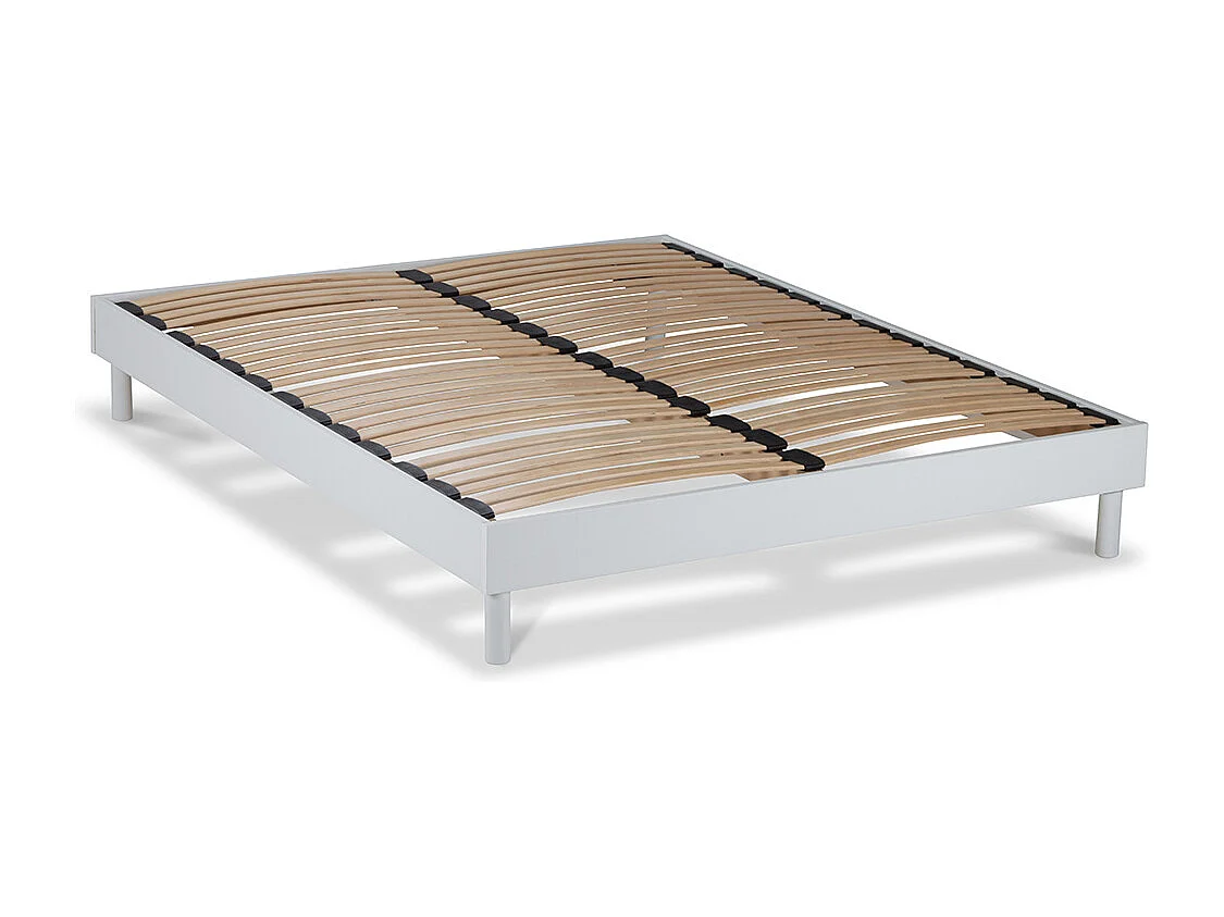 Sommier à lattes en KIT- Bois - Couleur blanche 160x200 CM