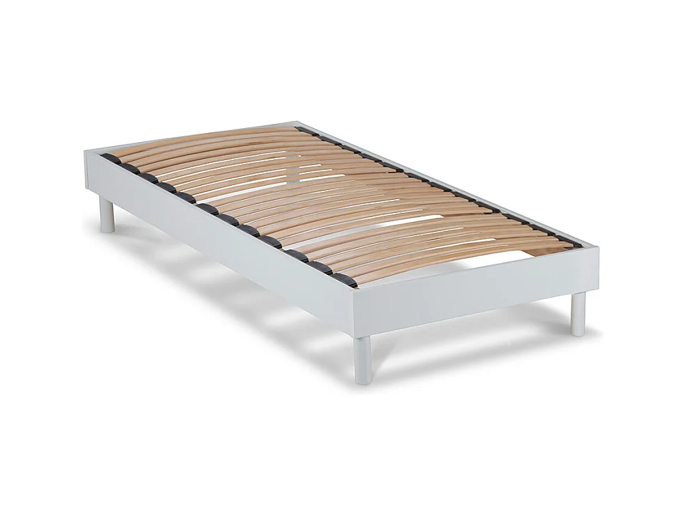 Sommier à lattes en KIT- Bois - Couleur blanche 90x200 CM