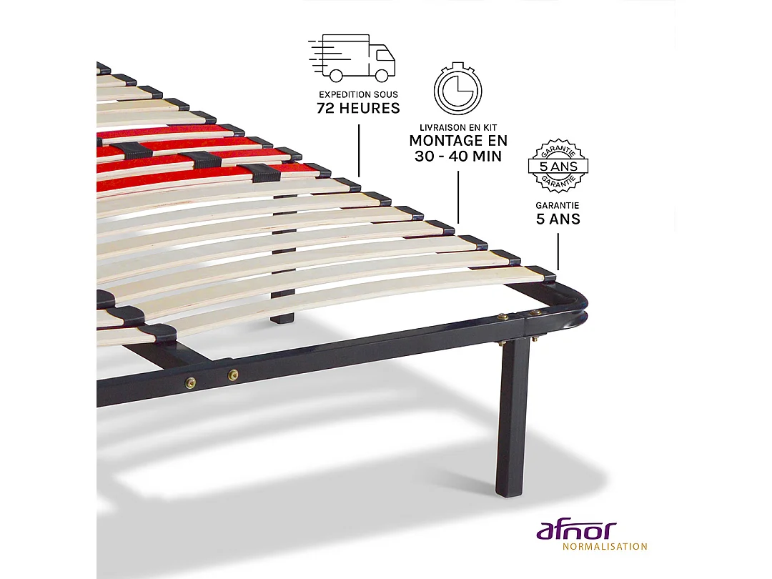 Kit cadre à lattes  - 90 x 200 cm - Morphologique Zones de Confort