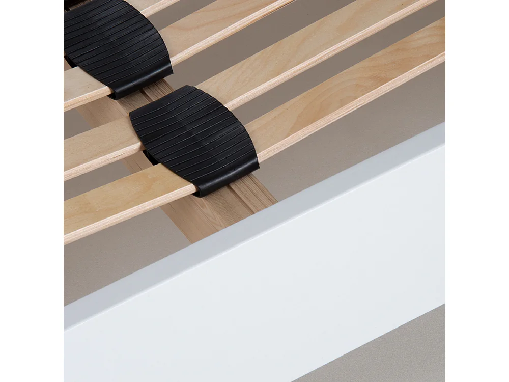 Sommier à lattes en KIT- Bois - Couleur blanche - 140 x 190 cm