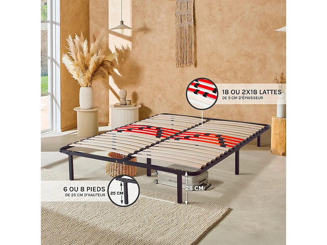 Kit cadre à lattes  - 160 x 200 cm - Morphologique Zones de Confort
