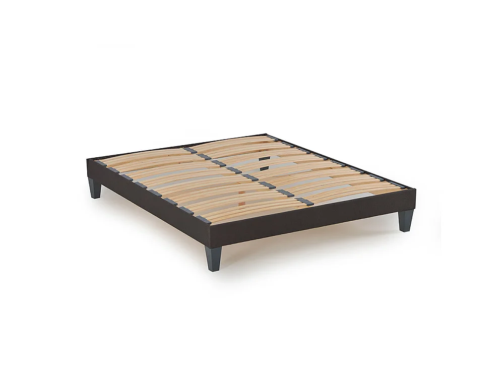 Sommier en kit en kit tissu gris anthracite - 140x200 cm