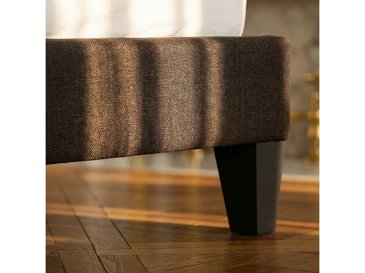 Sommier en kit en kit tissu gris anthracite - 140x200 cm