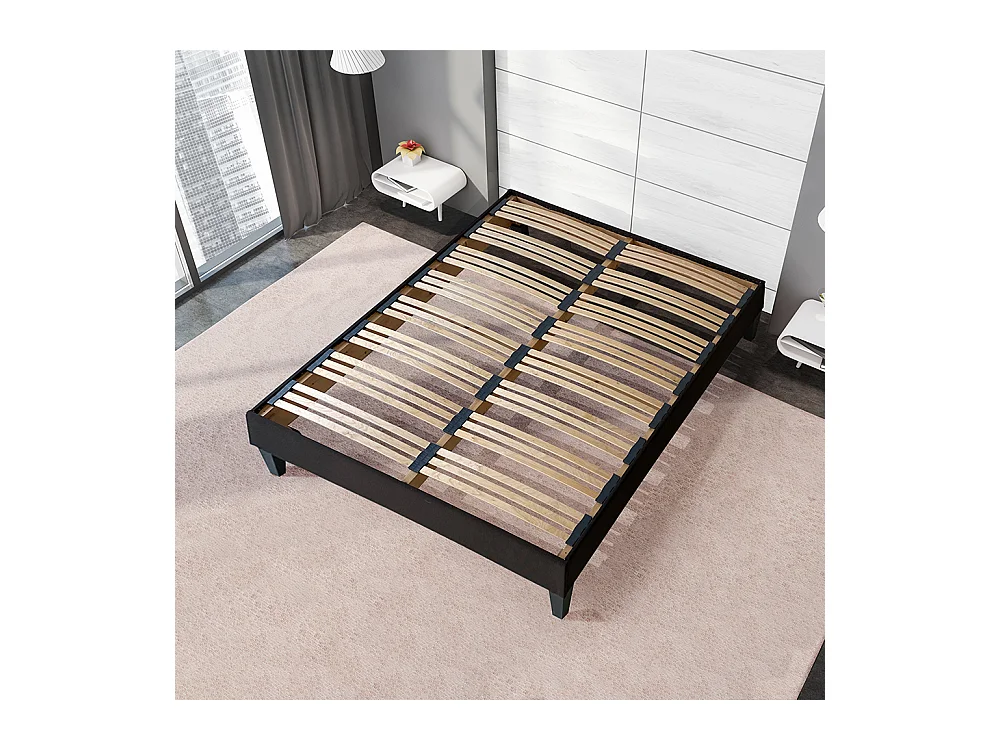 Sommier en Kit Tissu Gris - 140 x 190 cm