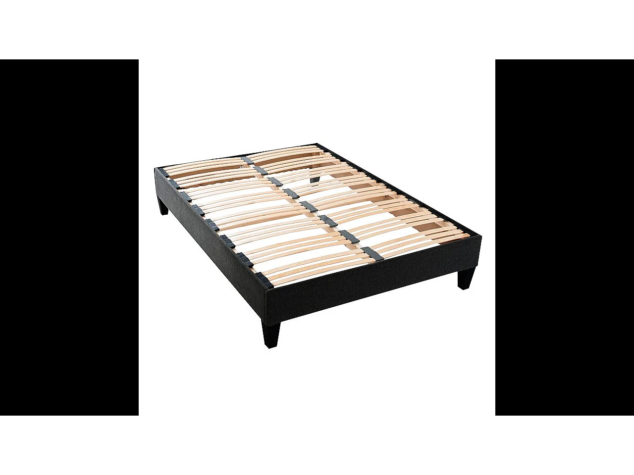 Sommier en Kit Tissu Gris - 140 x 190 cm