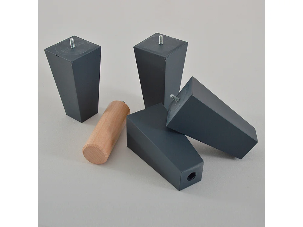 Sommier en kit en kit tissu gris anthracite - 90x190 cm