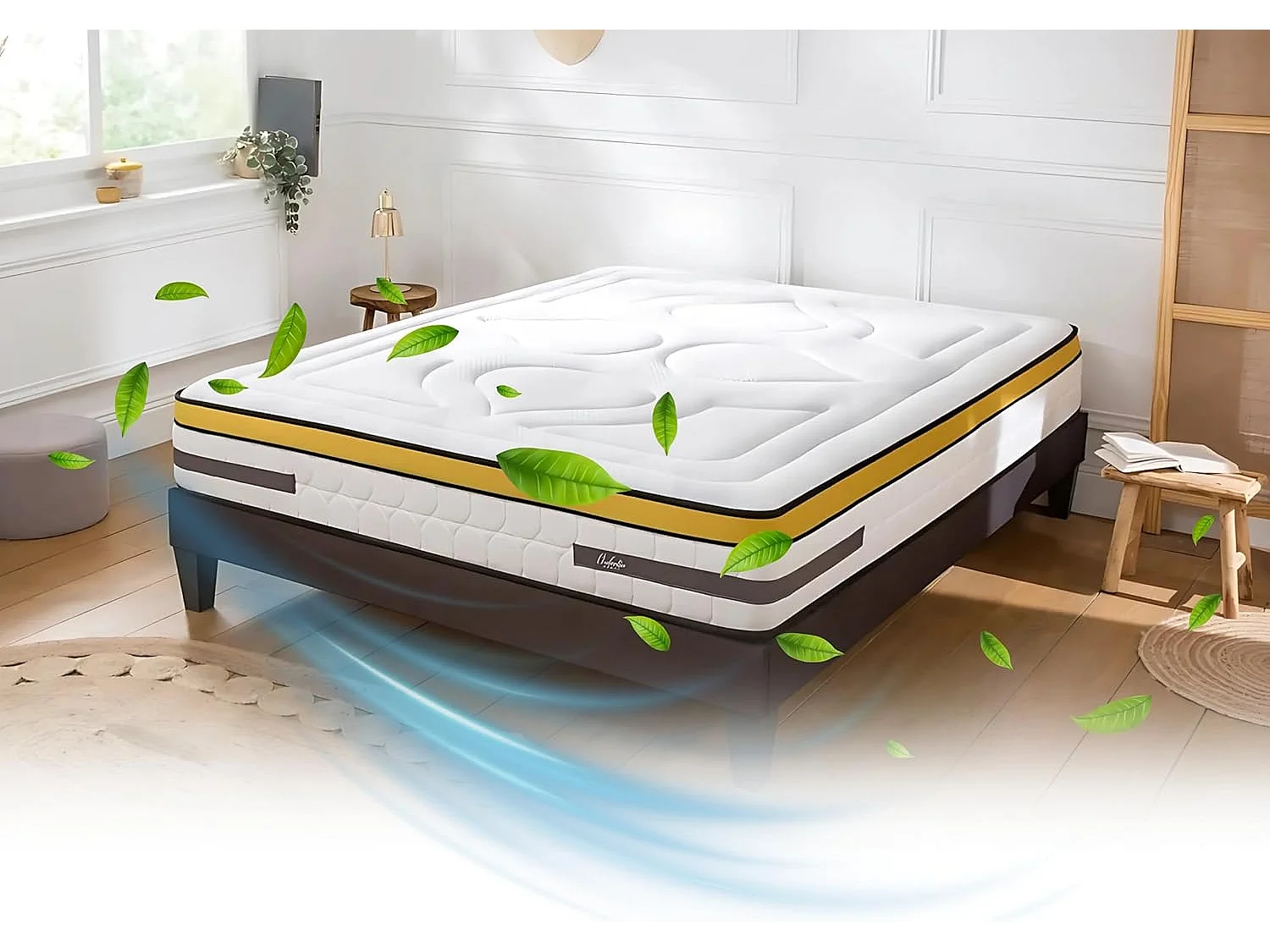 Matelas Aubertin Ressorts ensachés Accueil mémoire de forme - 24cm - 140 x 190 cm