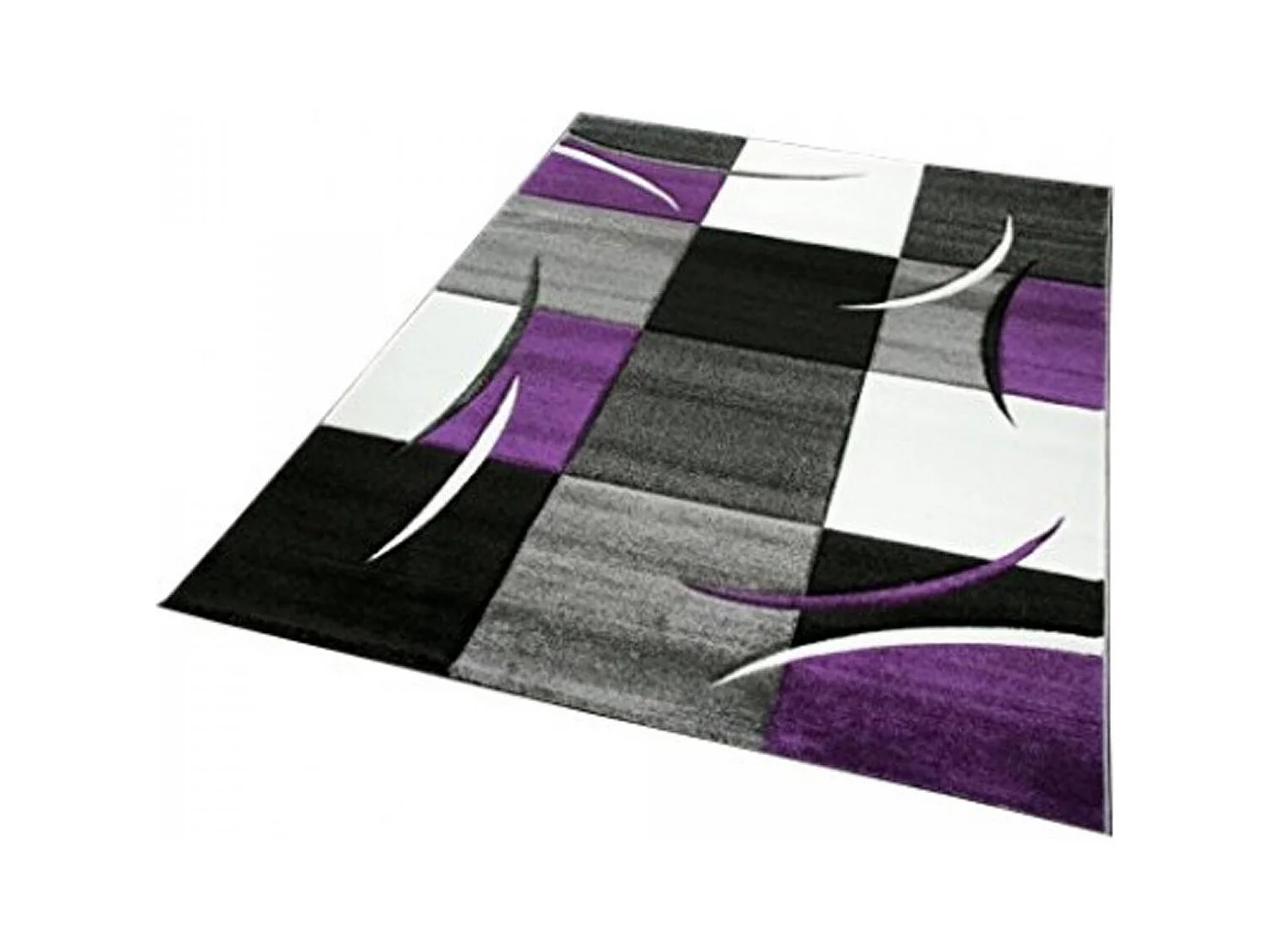 tappeto da ingresso 60x110 tessuto viola rettangolo motivo scacchiera COMMA