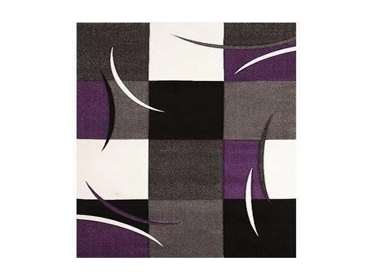 tapis salle à manger 240x340 tissé violet rectangle motif damier LYN8 COMMA