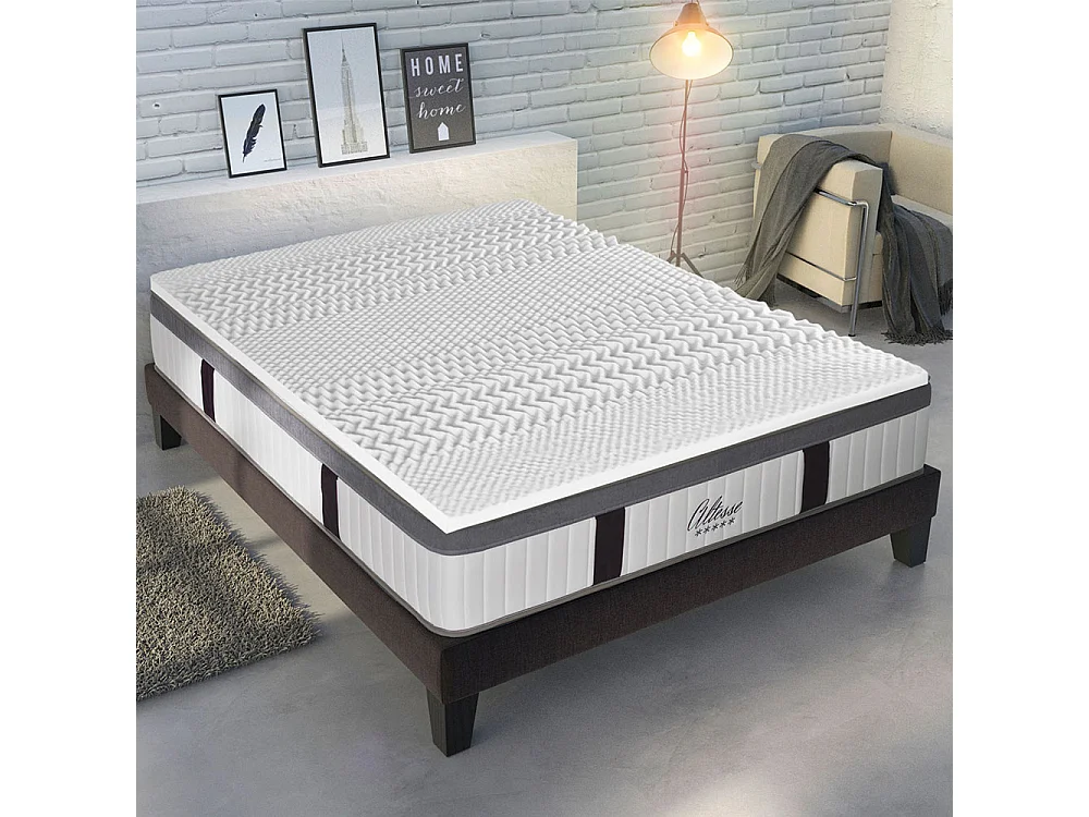 Surmatelas 6 cm Mémoire de forme 7 zones de confort 90x190 cm