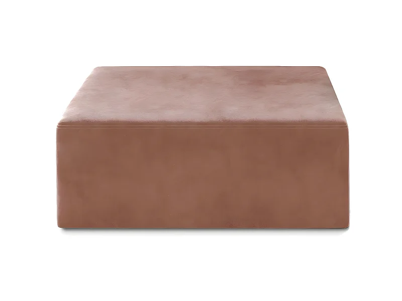 Pouf Carré XL Soren Velours Vieux Rose