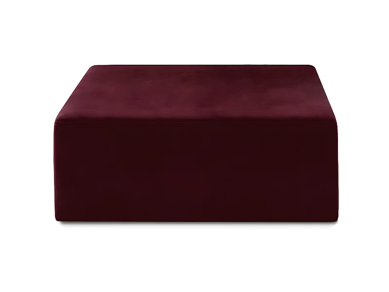 Pouf Carré XL Soren Velours Rouge