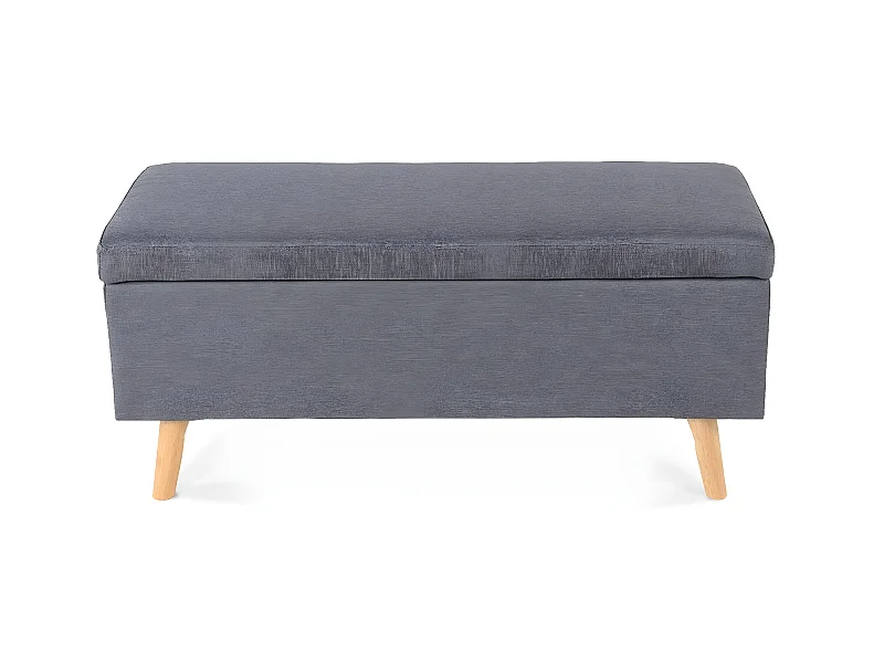 Banquette coffre de style scandinave Eline tissu gris foncé