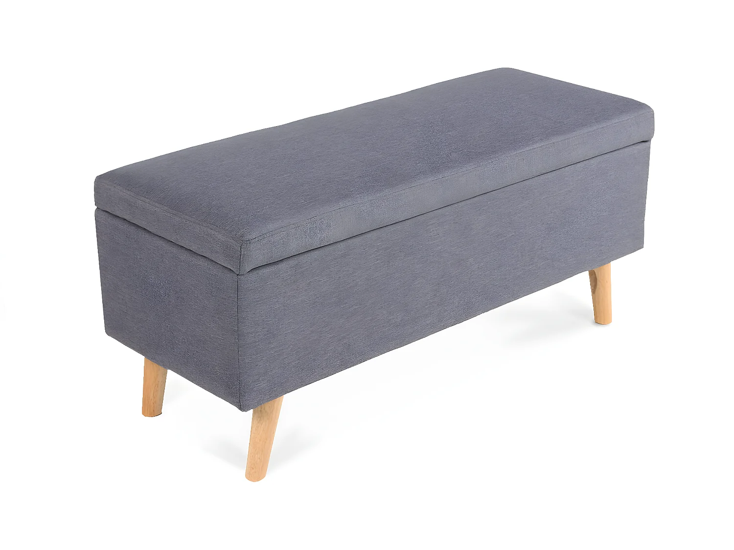 Banquette coffre de style scandinave Eline tissu gris foncé