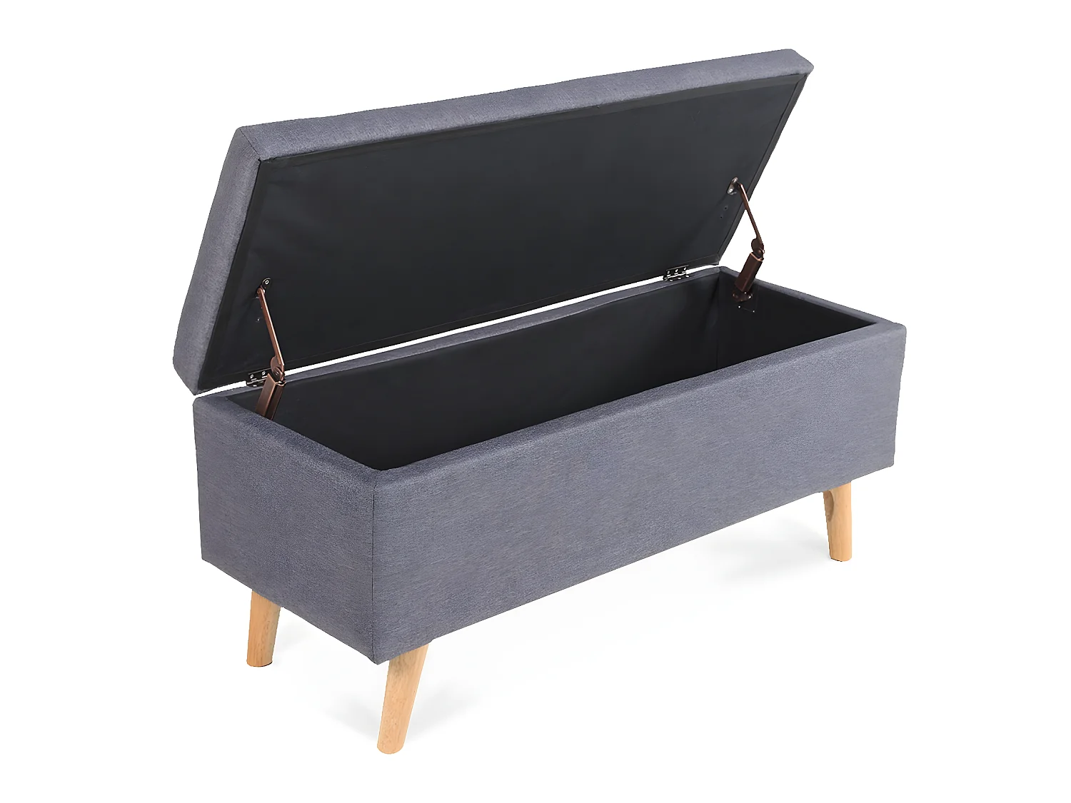 Banquette coffre de style scandinave Eline tissu gris foncé