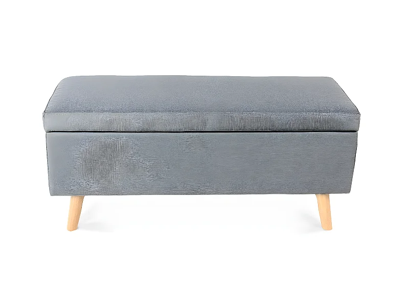 Banquette coffre de style scandinave Eline tissu gris