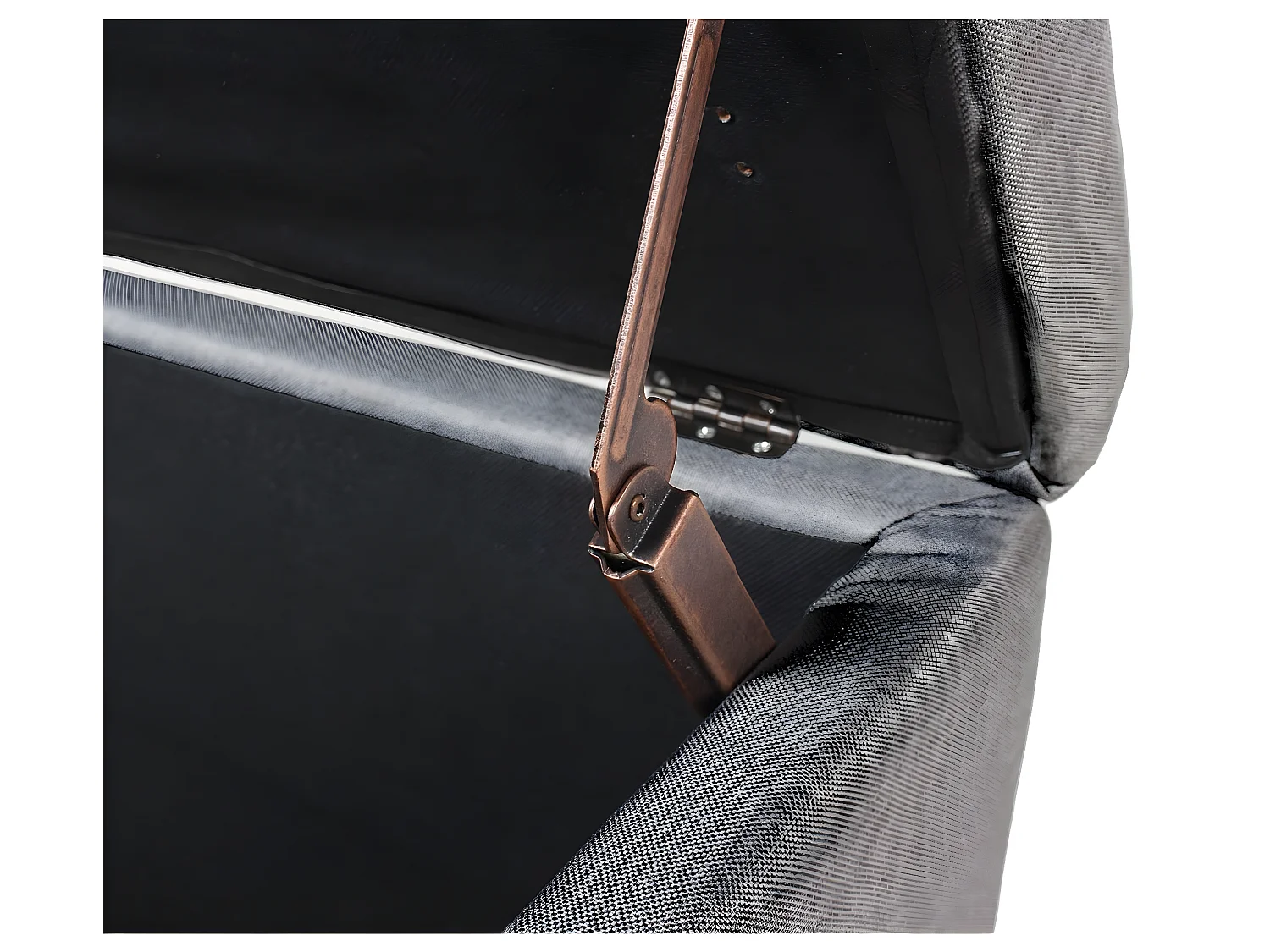 Banquette coffre de style scandinave Eline tissu gris