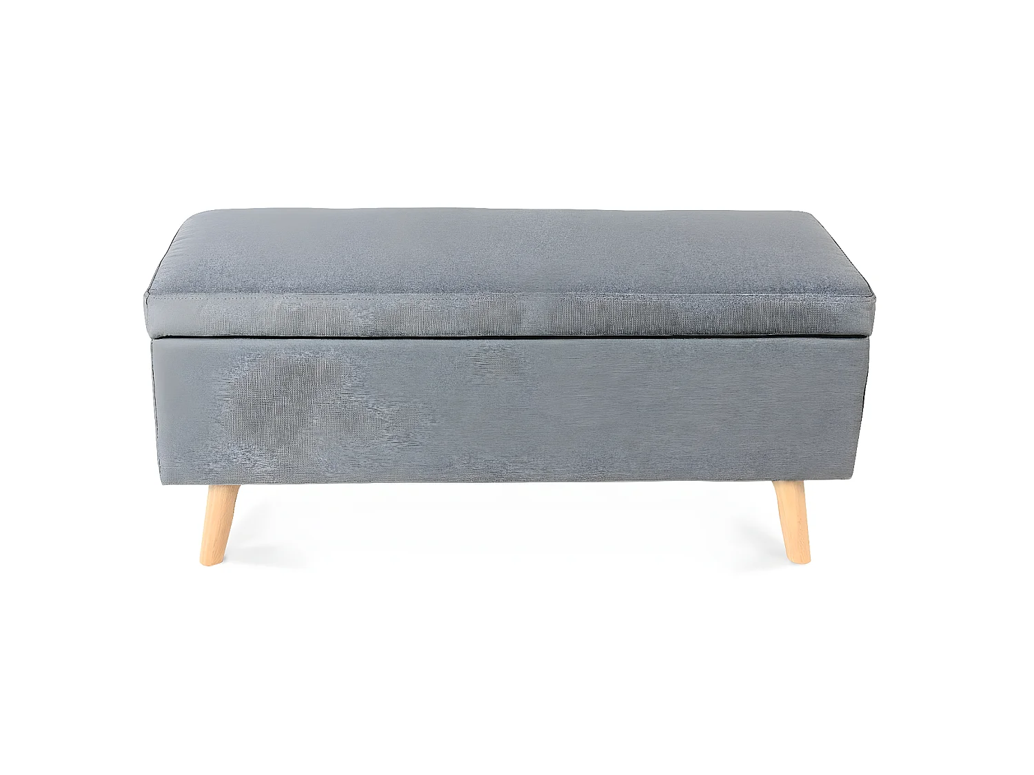 Banquette coffre de style scandinave Eline tissu gris