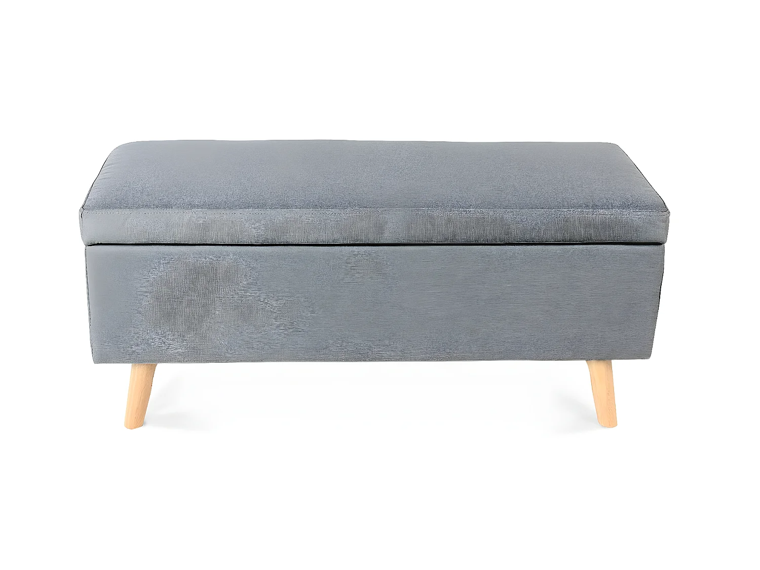 Banquette coffre de style scandinave Eline tissu gris