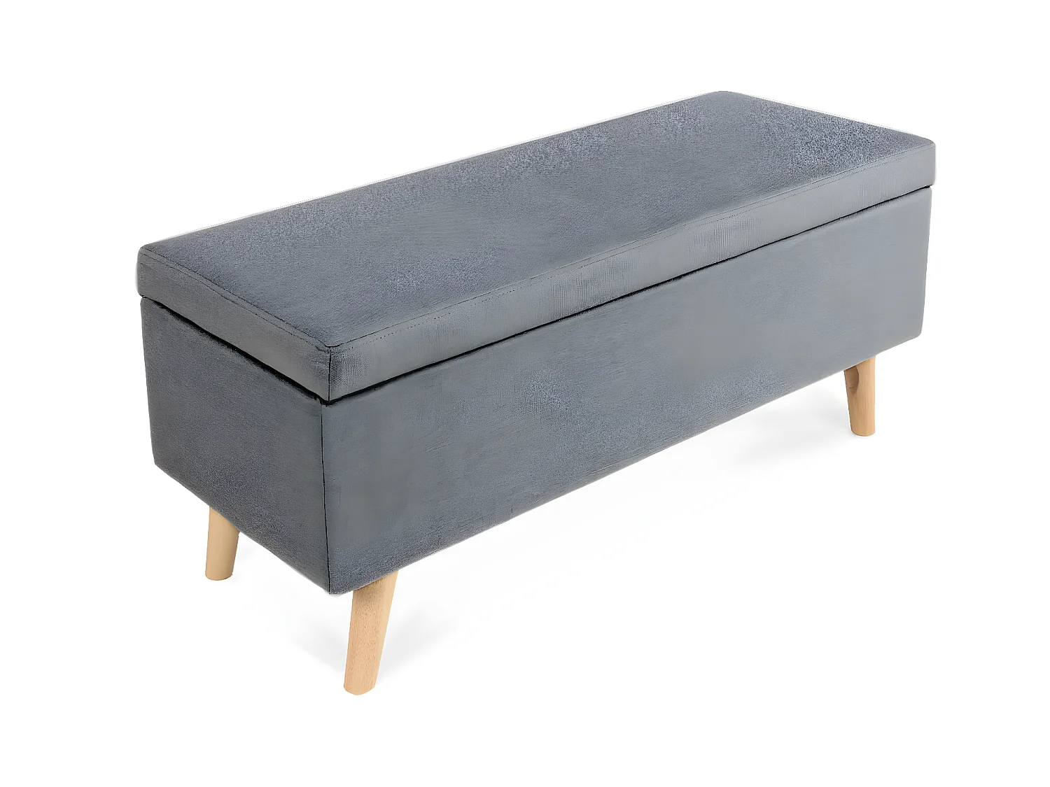 Banquette coffre de style scandinave Eline tissu gris
