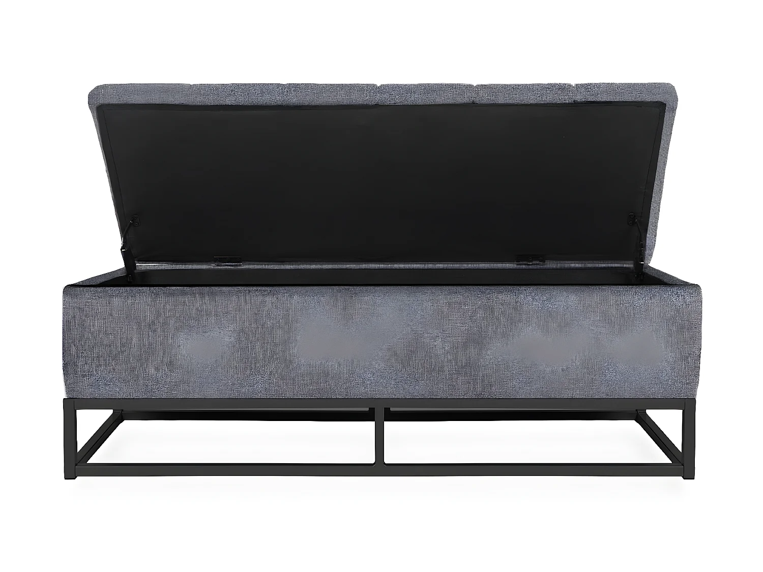 Banquette coffre Angele Tissu gris foncé pieds noir