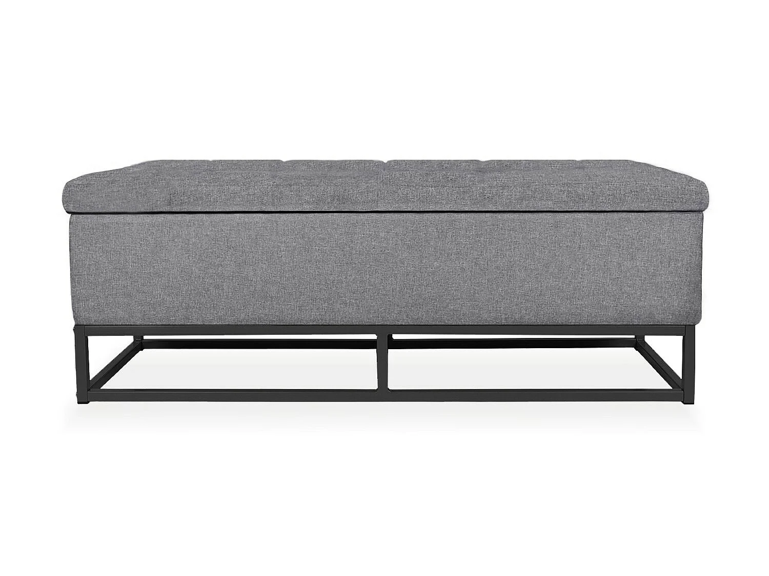 Banquette coffre Angele Tissu gris foncé pieds noir