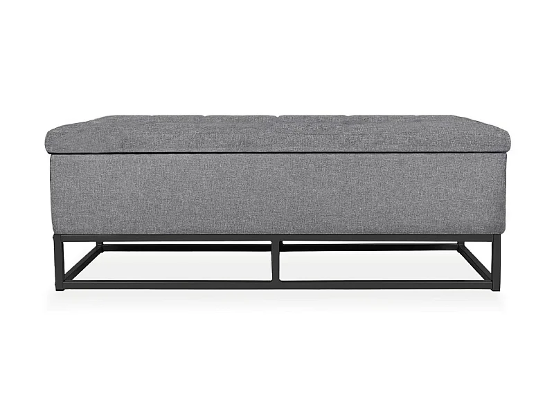 Banquette coffre Angele Tissu gris foncé pieds noir