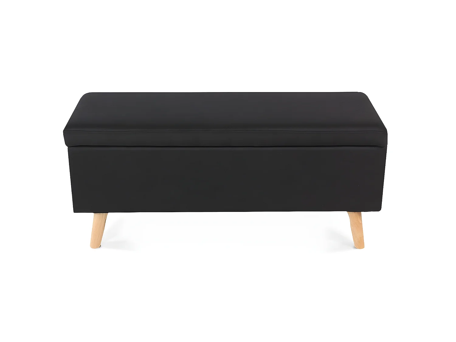 Banquette coffre de style scandinave Eline tissu noir