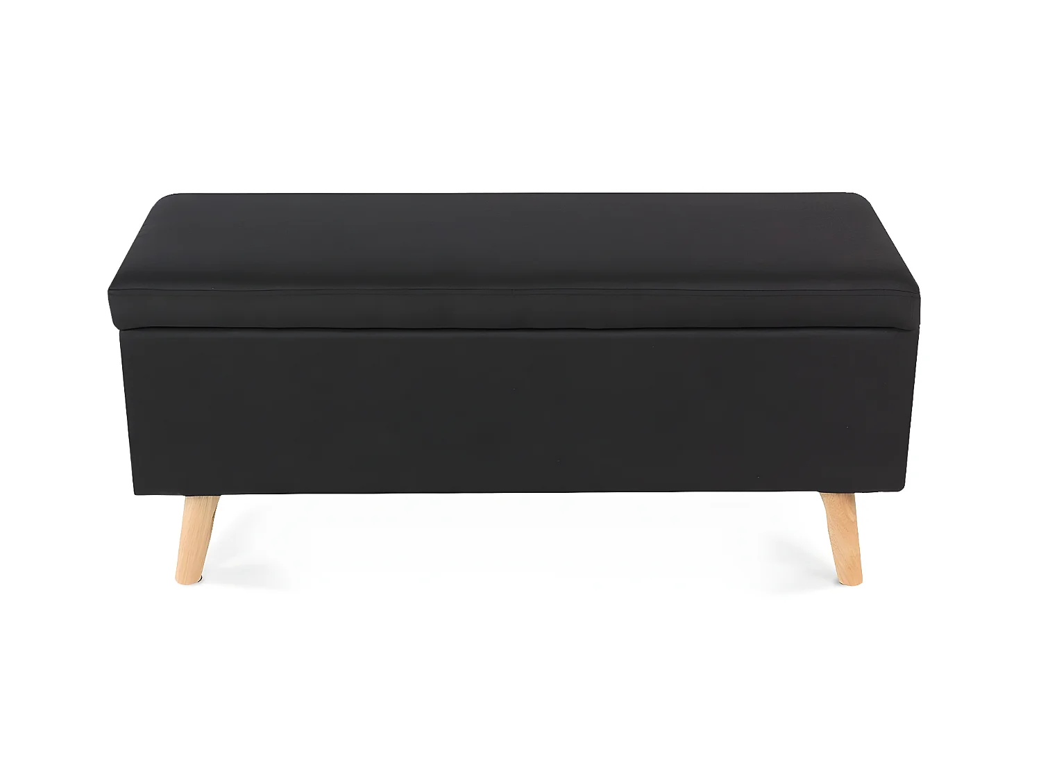 Banquette coffre de style scandinave Eline tissu noir