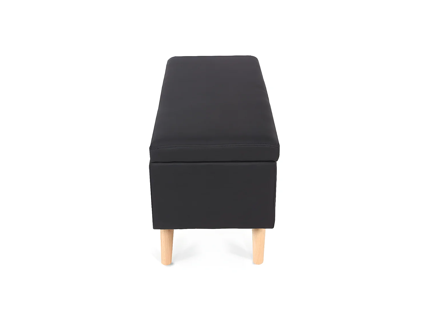 Banquette coffre de style scandinave Eline tissu noir