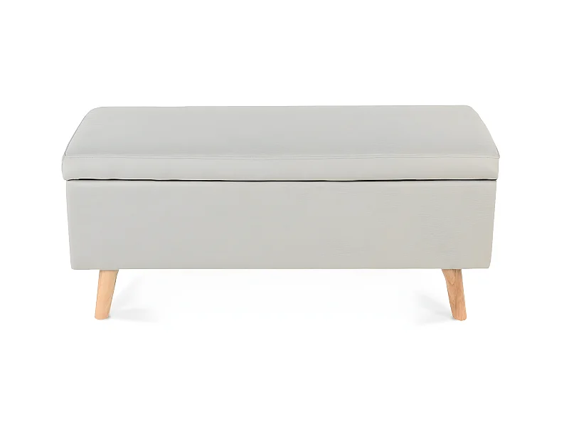 Banquette coffre de style scandinave Eline tissu beige