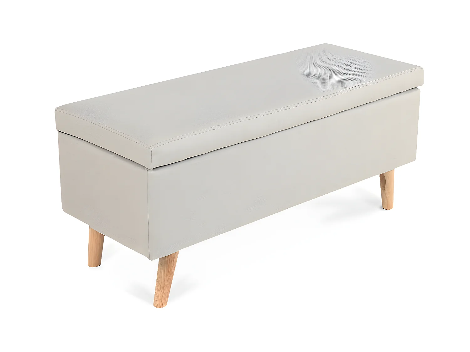 Banquette coffre de style scandinave Eline tissu beige