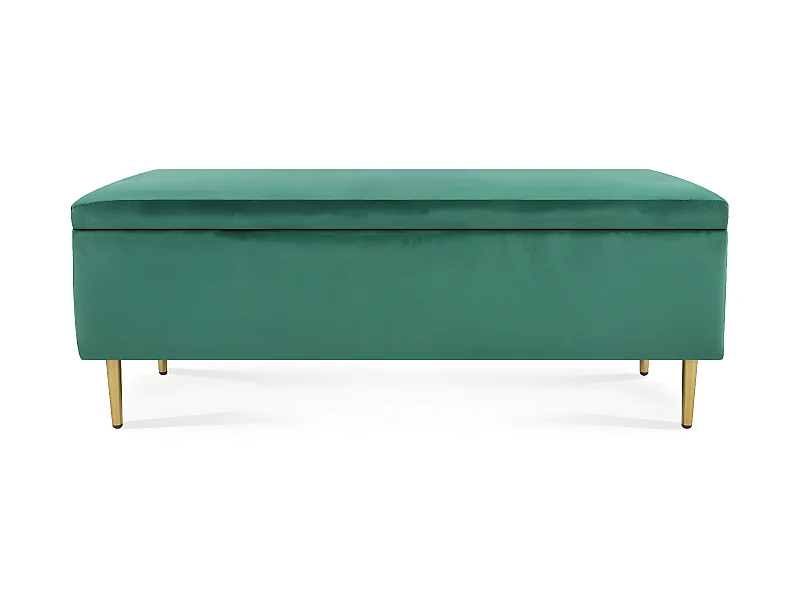 Banquette Coffre Iris velours Vert pieds or